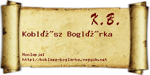 Koblász Boglárka névjegykártya