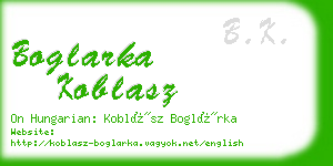 boglarka koblasz business card
